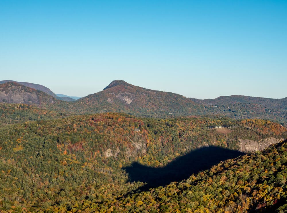 Shadow of the bear phenomenon on Whiteside Mountain near Cashiers, NC